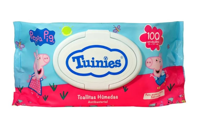 TOALLITAS HÚMEDAS TUINIES PEPA PIG. 100 UNI